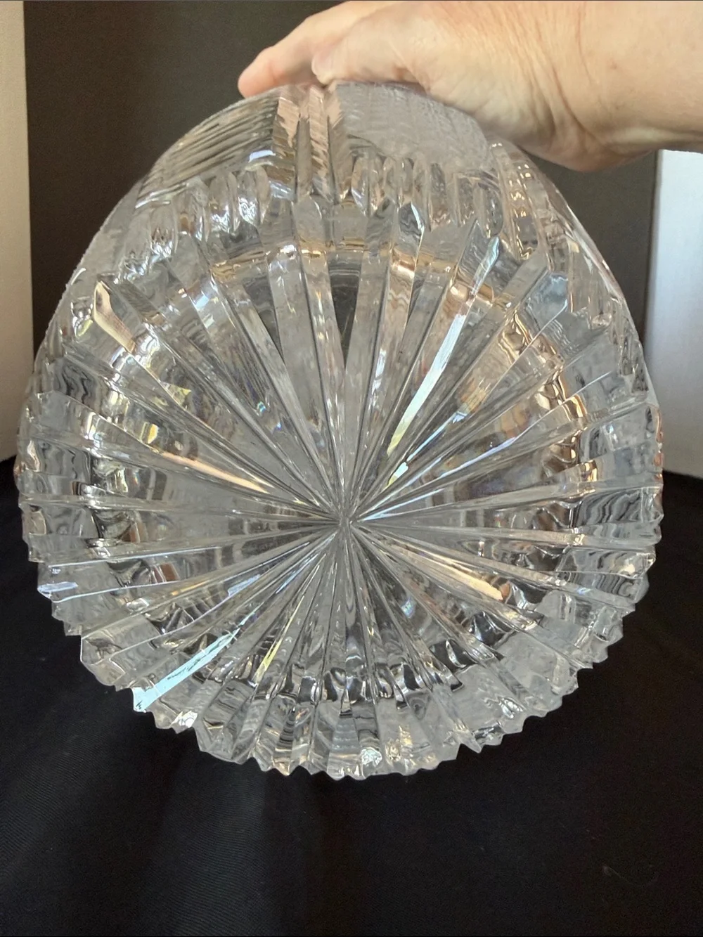 17” MASSIVE Tall Bohemian Cut Crystal Bough Vase!!!!!
